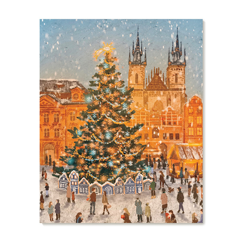 【艺术版画】插画师Subin复刻艺术版画圣诞树治愈系风景装饰画芯