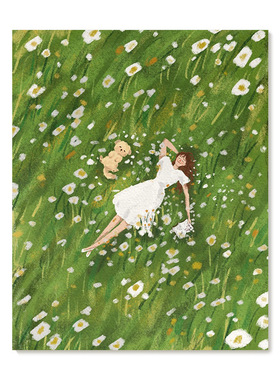 【艺术版画】插画师Subin复刻艺术版画治愈清新草地漫画装饰画芯