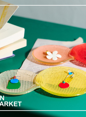 JinMarket韩国代购 eding官方授权 玻璃系列checky彩色复古拼接盘