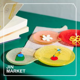 【新春大促】韩国代购eding官方授权玻璃checky彩色复古拼接盘