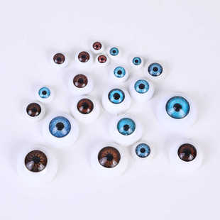1:6兵人眼珠 3分4分BJD娃娃眼睛 配件黑色塑料 假眼
