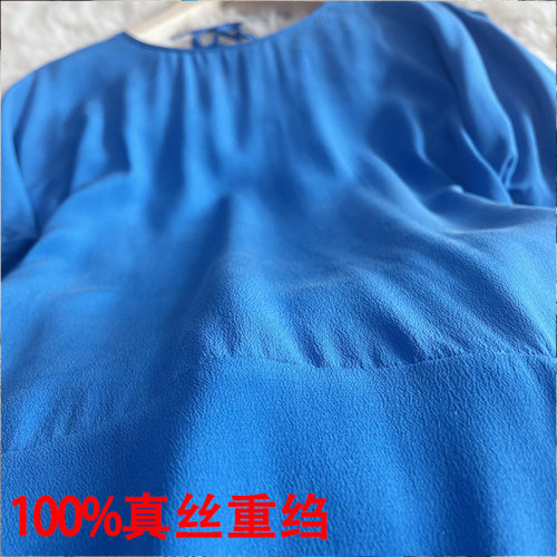 真丝重绉连衣裙法式宽松露背裙