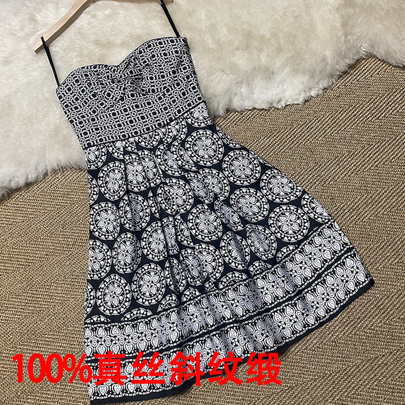 重磅真丝斜纹绸礼服裙小码名媛裸穿桑蚕丝修身显瘦女神抹胸连衣裙
