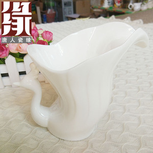 凤凰筷子筒天鹅勺子笼筷架厨房收纳白色无铅釉创意家居骨质瓷卡通