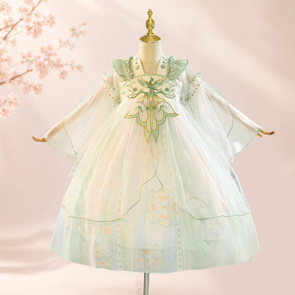 儿童汉服公主裙夏季2026新款儿童国风雪纺连衣裙女孩超仙刺绣襦裙
