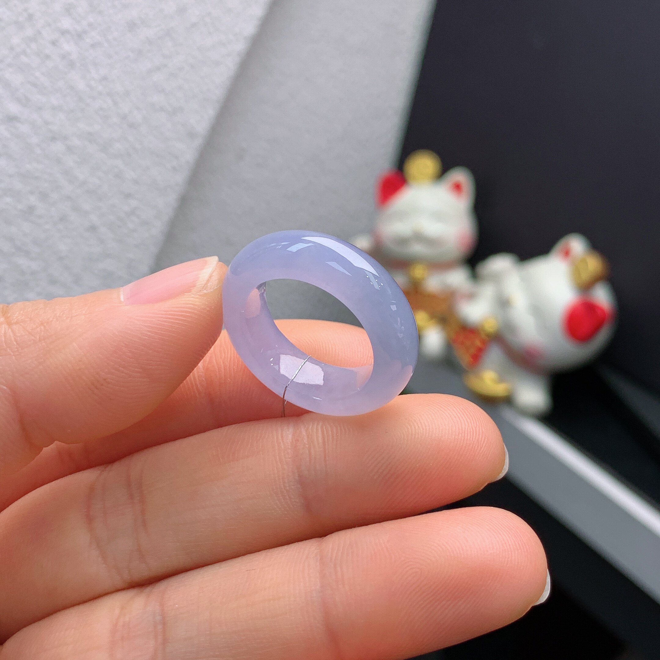12圈口缅甸天然翡翠A货满紫罗兰戒指A295#