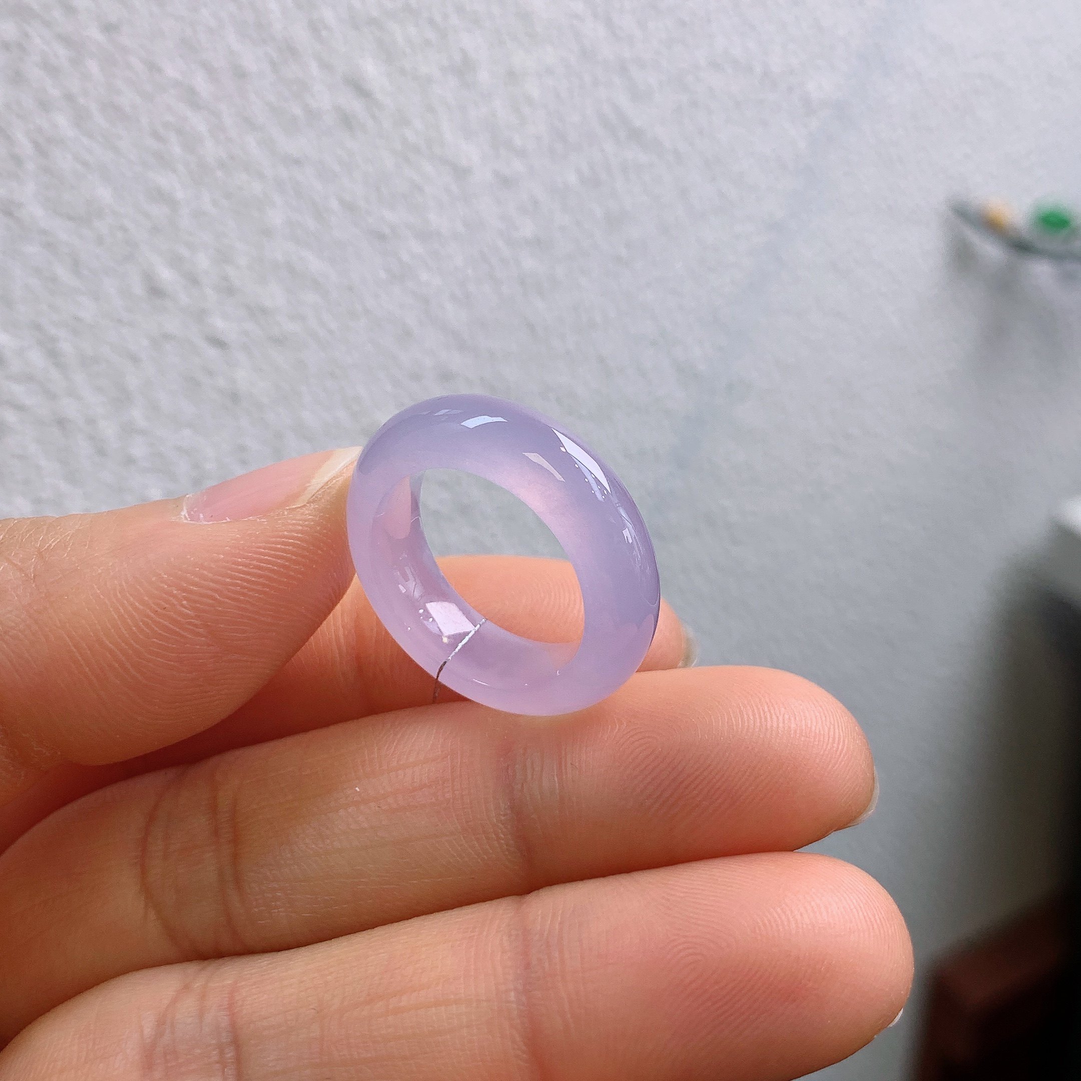 10-11圈口缅甸天然翡翠A货冰紫罗兰戒指XQ97#