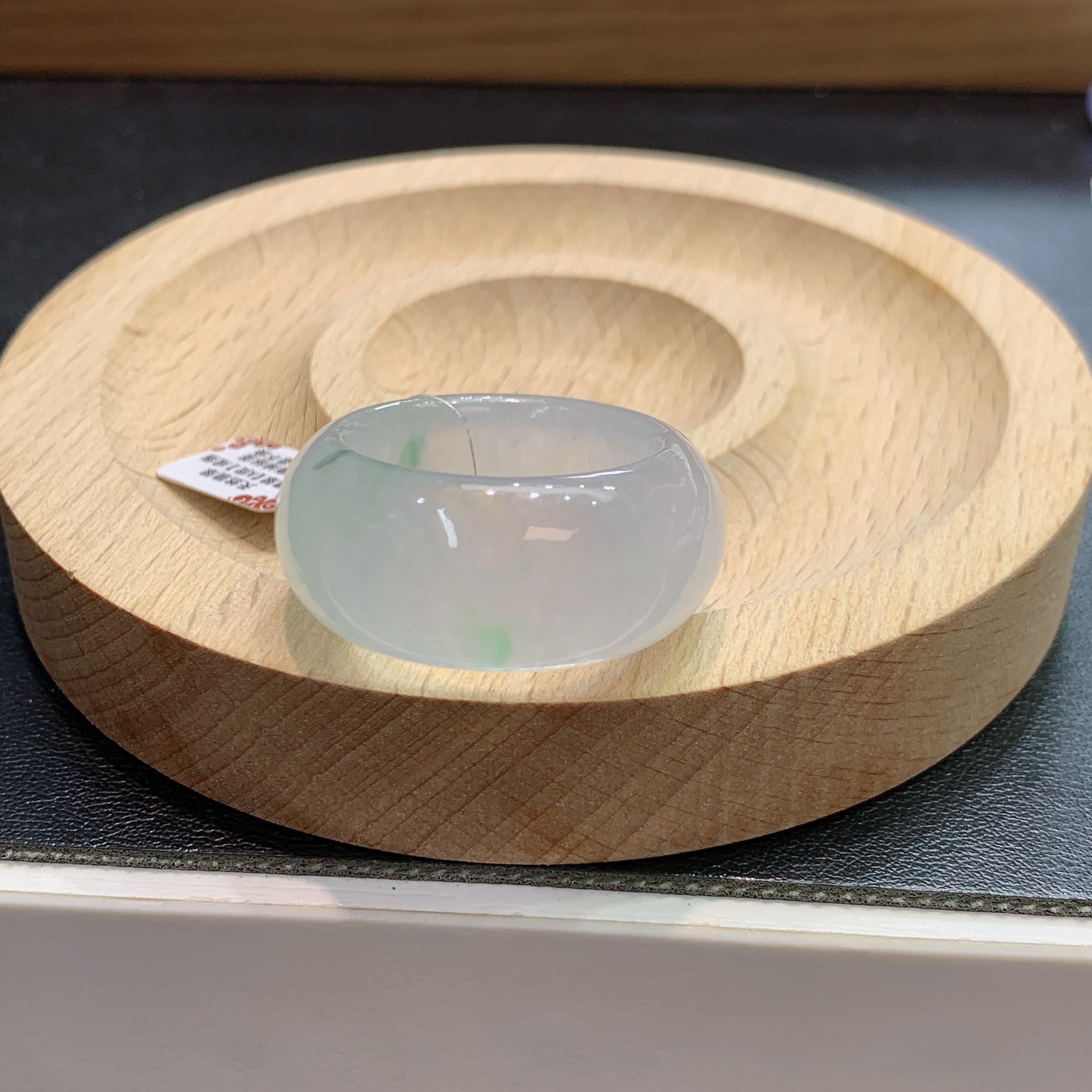 22-24圈口缅甸天然翡翠A货宽版轮胎冰飘花戒指