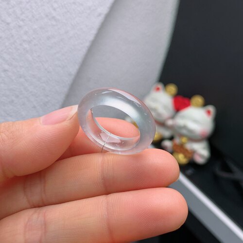 16圈口缅甸天然翡翠A货高冰玻璃钢戒指A1238#