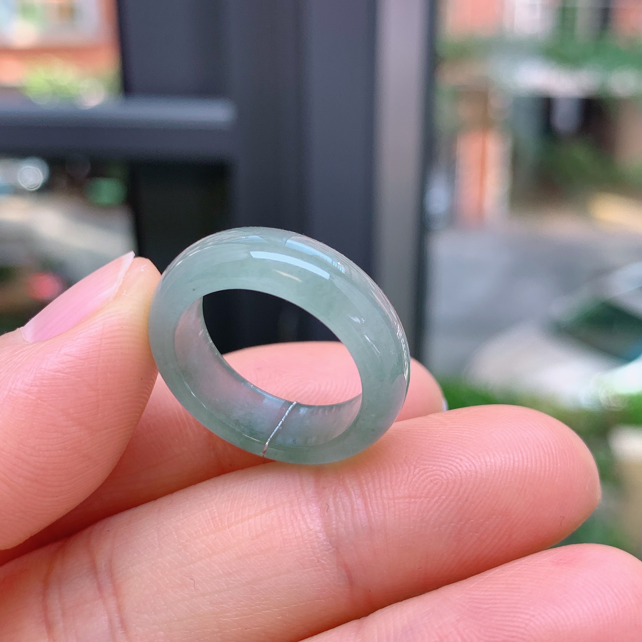 15圈口缅甸天然翡翠A货冰睛戒指A1169#