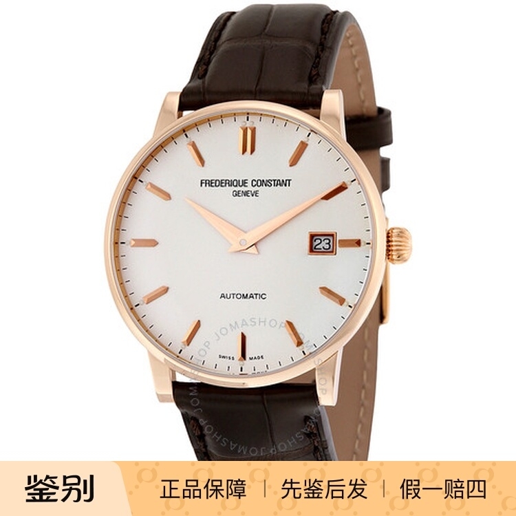 康斯登 18K玫瑰金实金超薄经典瑞士自动机械皮带男士手表 316V5B9