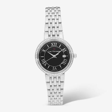 Carl F.Bucherer 宝齐莱 镶钻超薄瑞士石英时尚简约女士手表10315