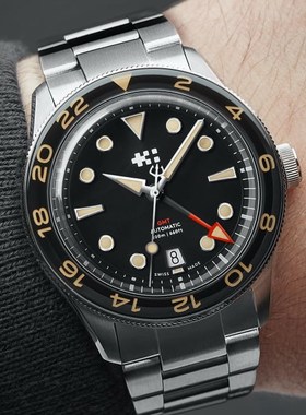 Christopher Ward C65 双时区夜光瑞士表自动机械防水运动男手表