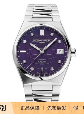 康斯登 隽雅303PD2NH6B 镶钻夜光紫色自动机械商务休闲女腕表情侣