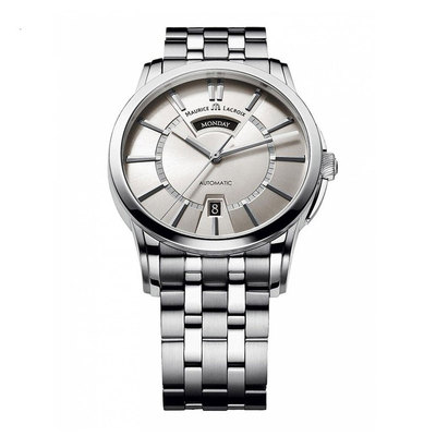 Maurice Lacroix艾美 夜光双历瑞士自动机械商务男手表联保PT6158