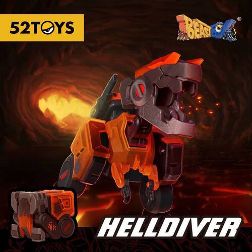 52TOYS 猛兽匣系列 地狱潜将 地狱重甲恐龙潮玩变形玩具模型机甲