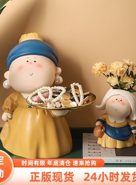 新房礼物月半艺术家戴珍珠耳环