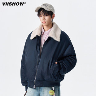 VIISHOW2025冬季新款青少年时尚保暖毛领翻领羽绒男士防风羽绒服