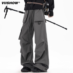 工装 垂感褶皱伞兵裤 裤 男士 VIISHOW机能防泼水冲锋裤 阔腿裤 子男款