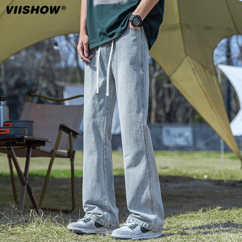 VIISHOW微喇牛仔裤男夏季新款男vibe宽松男款喇叭裤美式高街裤子