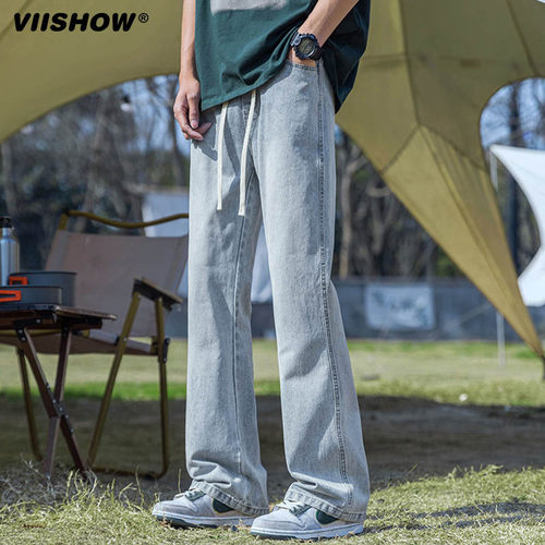 VIISHOW微喇牛仔裤男夏季新款男vibe宽松男款喇叭裤美式高街裤子