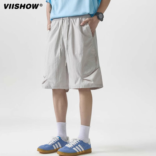 VIISHOW冰丝速干休闲短裤男2025夏季薄款美式工装裤宽松百搭裤子