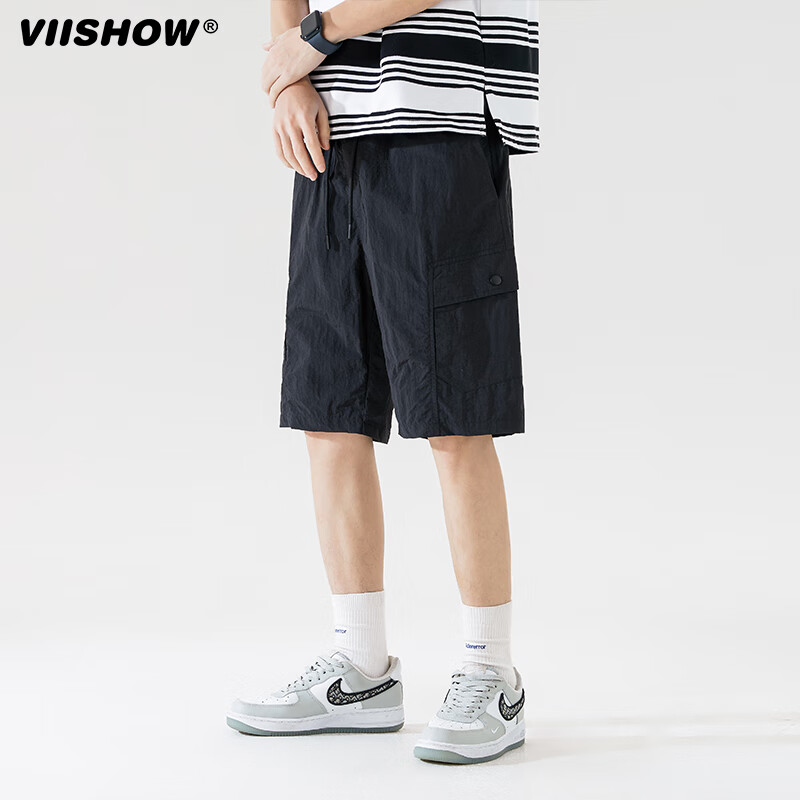 VIISHOW日系CityBoy风格宽松休闲短裤男2024年夏季潮牌直筒工装裤