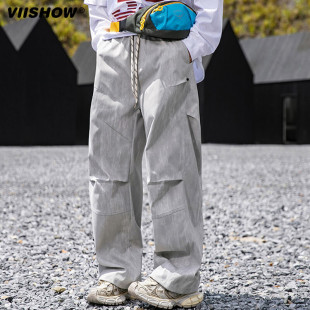 viishow日系慵懒风裤子男款秋季潮牌直筒休闲裤美式高街宽松长裤
