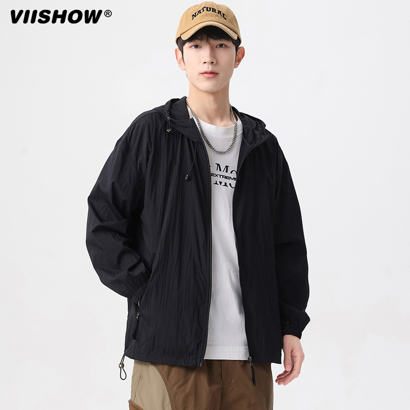 VIISHOW防晒衣男2024年夏季速干防紫外线轻薄户外防风皮肤衣外套