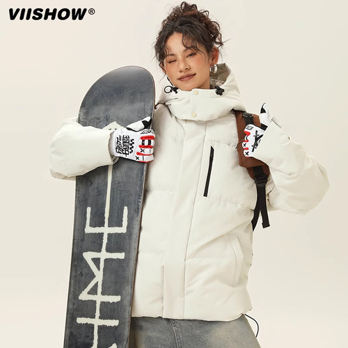 VIISHOW冬季加厚保暖棉衣2024新款男款简约设计感御寒防风面包服