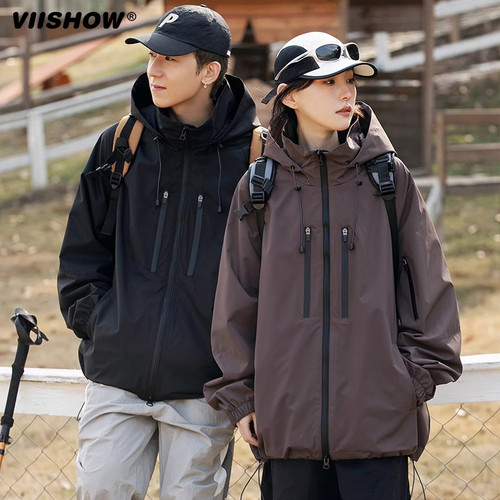VIISHOW春季韩版潮流isn情侣休闲冲锋衣男士新款百搭宽松夹克外套