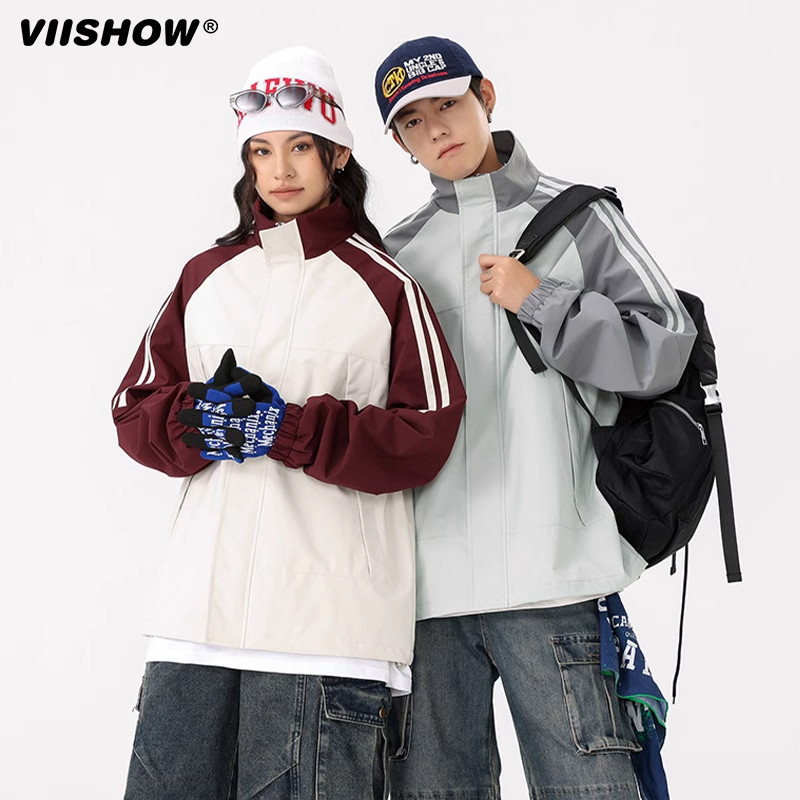 VIISHOW运动夹克男女春2024秋季新品潮牌宽松休闲冲锋夹克外套,男装,夹克,淘宝优惠券,粉丝福利购,淘宝优惠卷