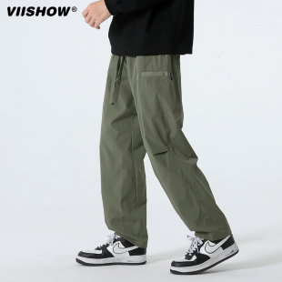 美式 直筒寬松休閑褲 速干傘兵褲 ins潮牌簡(jiǎn)約機(jī)能褲 男款 VIISHOW秋季