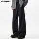 直筒休闲裤 VIISHOW美拉德复古暗纹斜切卫裤 高街微喇裤 美式 男秋季