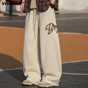 VIISHOW嘻哈街头hiphop拼接口袋休闲长裤美式高街宽松阔腿裤子男