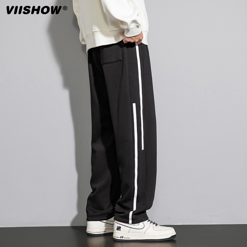 VIISHOW休闲裤春秋季潮牌卫裤宽松休闲潮牌直筒长裤加厚运动裤子