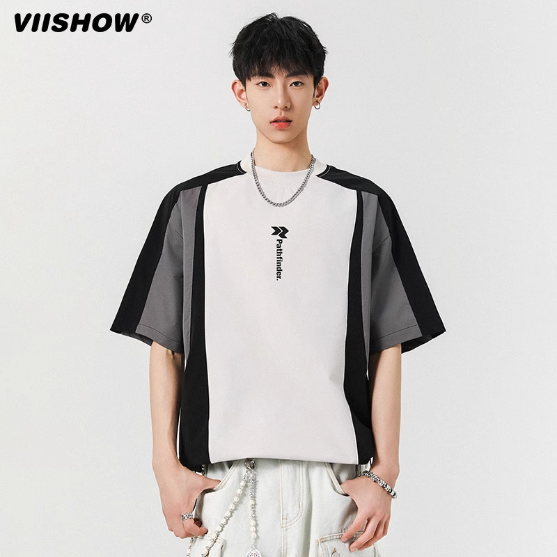 VIISHOW夏季解构cleanfit高级感短袖T恤男潮牌宽松小众休闲体恤