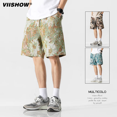 VIISHOW美式短裤男夏季潮牌ins沙滩裤直筒休闲五分裤百搭运动裤子