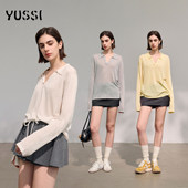 女POLO领上衣 YUSSI2026春夏凉感亚麻针织衫 草莓粉丝专享