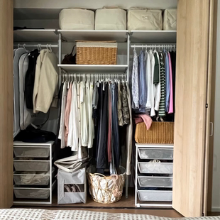 定制金属衣柜落地式立柱款日式环保可调Diy铝合金衣柜开放式衣架