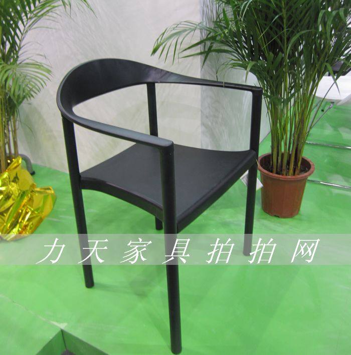 新中式扶手会议椅堆叠洽谈椅电脑椅餐椅办公椅仿木书房椅黑色白色