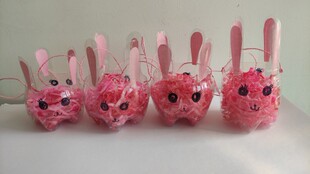 手工环保废物利用diy兔兔子灯笼元宵节中秋节材料包成品