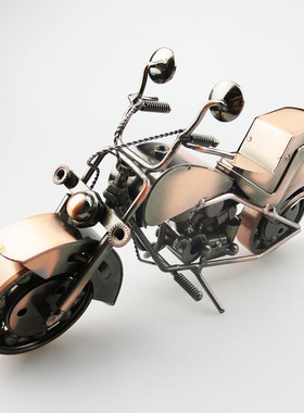 超大号创意怀旧铁艺摩托车模型仿古家居装饰工艺品摆件C5