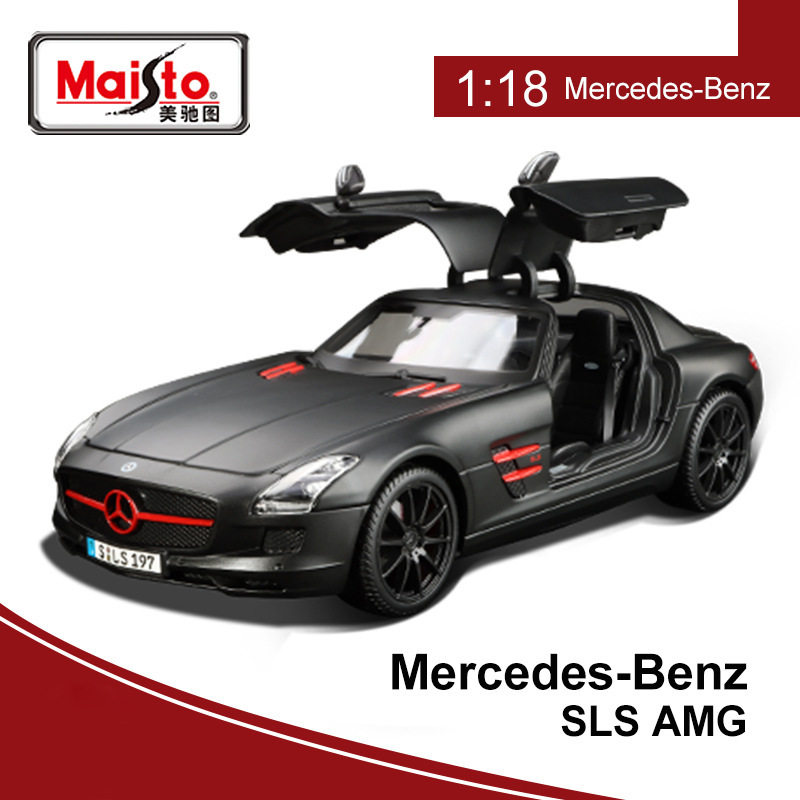 Maisto美驰图奔驰SLS1:18汽车模型仿真合金车模摆件收藏男玩具批