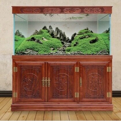 实木鱼缸厂家直销大型底柜订制水族箱龙鱼缸客厅鱼缸超白玻璃鱼缸