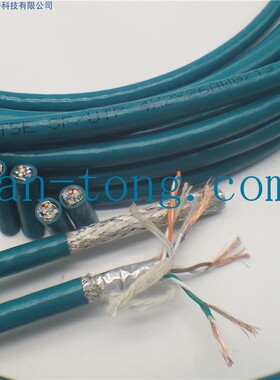 PUR高柔工业以太网电缆通讯屏蔽拖链网线CAT5e sf/utp 4*2*26awg