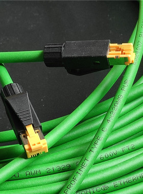 20米PLC工业机器人拖链屏蔽网线绿色pur profinet type c 4x22awg