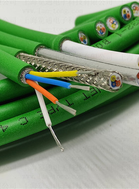 profinet通讯线 4芯带屏蔽绿色电缆 pn网络电缆4芯awg22网线cat5e