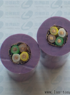 4芯CAN-BUS紫色星绞canbus工业通讯屏蔽总线电缆线4x0.22 120Ω