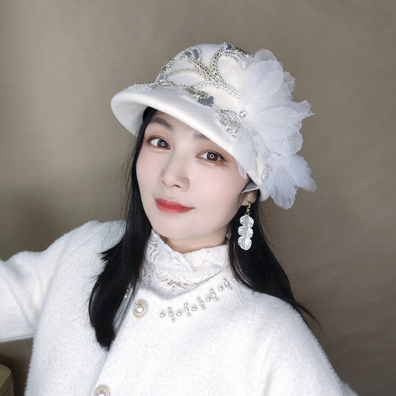 冬季羊毛呢保暖女士马术鸭舌帽